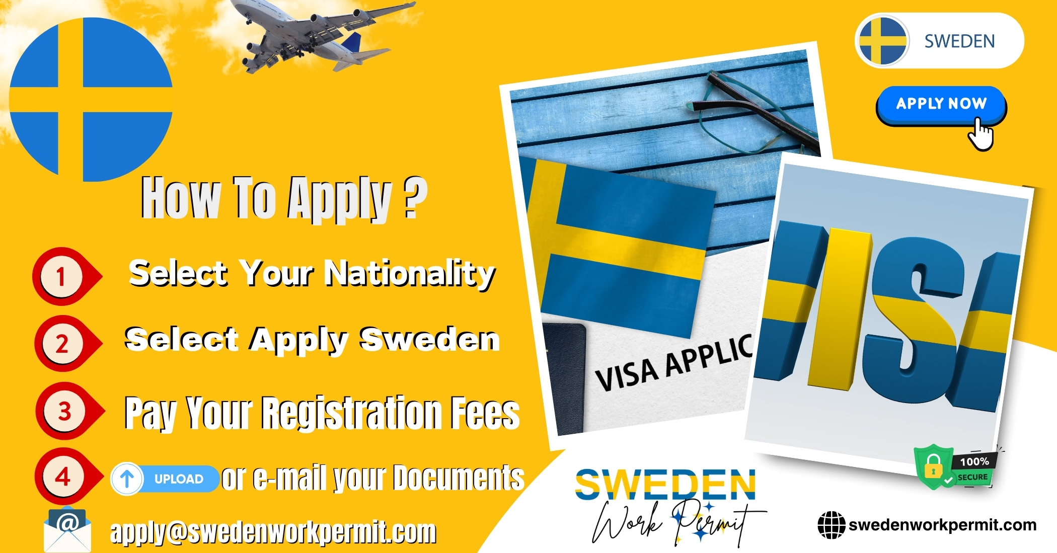 Sweden Work Permit Visa & Business Resident Visa Requirements for Guyanese Citizens